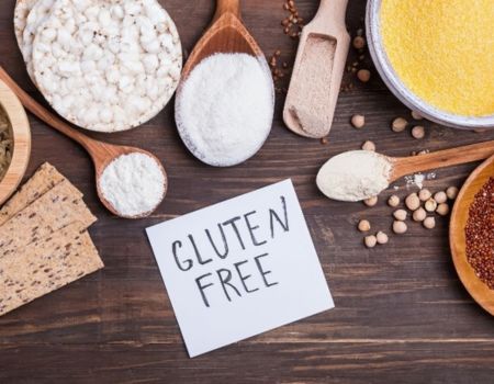 gluten free sign around wheats and flours