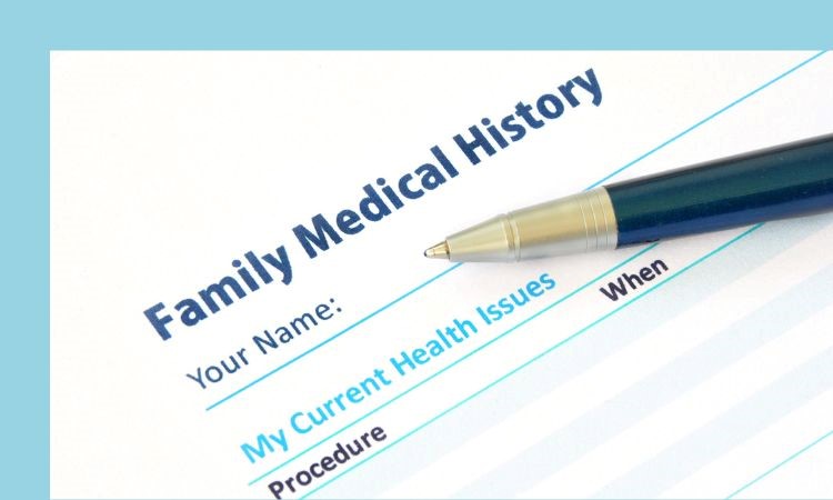 photo of a family medical history form