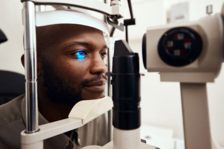 man getting an eye exam