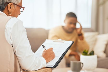 woman psychiatrist with a patient