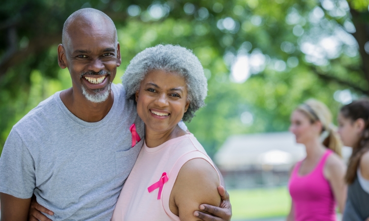 African American couple at a breast cancer walk