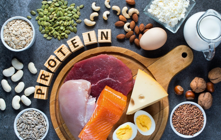 a display of protein-rich foods 